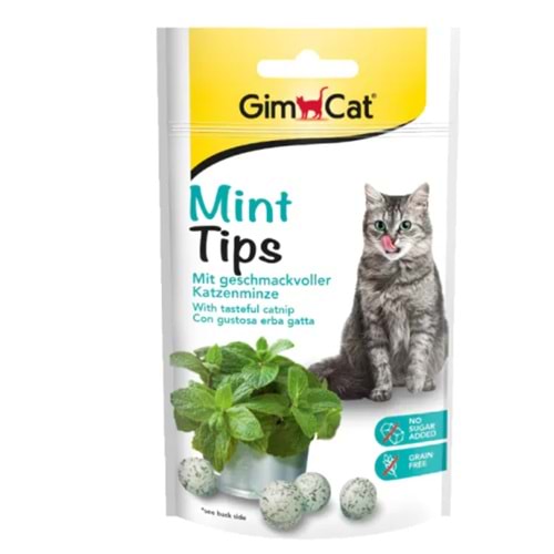 Gimcat Mint Tips Kedi Otlu Şekersiz Kedi Ödül Tableti 40gr