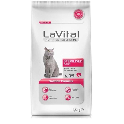 LaVital Adult Yetişkin Hairball Kuzu Etli Kedi Maması 1,5Kg