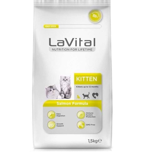 LaVital Kitten Yavru Somonlu Kedi Maması 1,5Kg