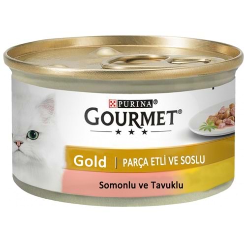 Purina Gourmet Gold Somonlu Ve Tavuklu Kedi Konservesi 85 gr