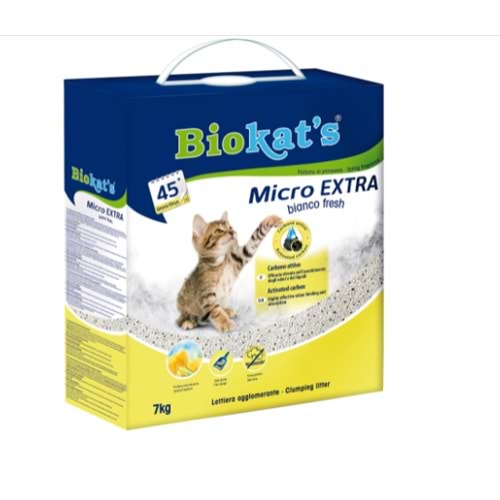 Biokats Micro Bianco Extra Fresh İnce Taneli Topaklanan Kedi Kumu 7 kg