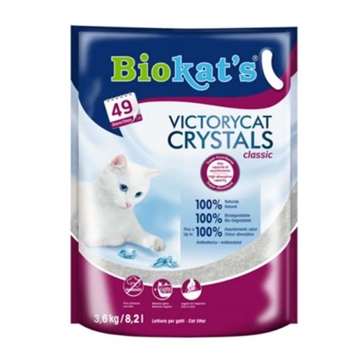 Biokats Victorycat Classic Süper Emici Silica Jel Kedi Kumu 3.6 Kg 8.2 Lt