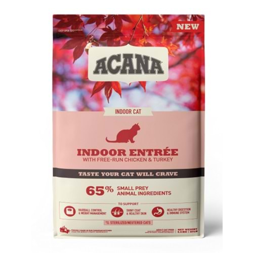 Acana Indoor Entree Hairball Control Tavuklu ve Hindili Kısırlaştırılmış Kedi Maması 4,5kg