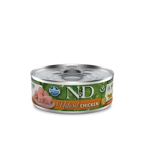 N&D Natural Tavuklu Yetişkin Kedi Konservesi 80 Gr