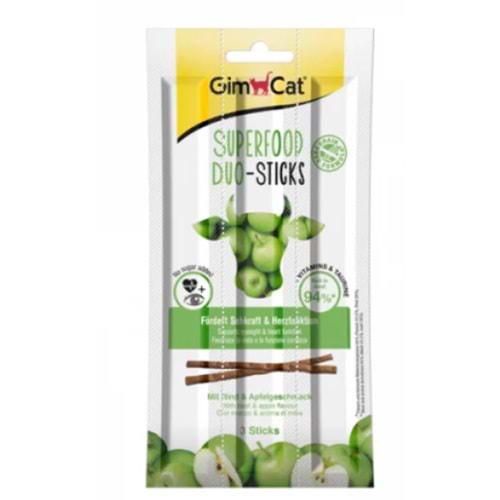 GimCat Super Food Sığır Etli ve Elmalı Kedi Ödül Çubuğu 15gr (3'lü)