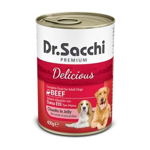 Dr. Sacchi Jöle Et Parçalı Biftek Etli Köpek Konservesi 400 Gr