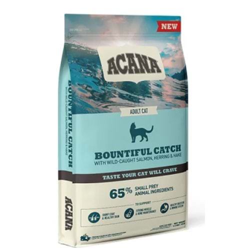 Acana Bountiful Catch Güçlü ve Sağlıklı Kemikler için Balıklı Tahılsız Yetişkin Kedi Maması 4,5kg
