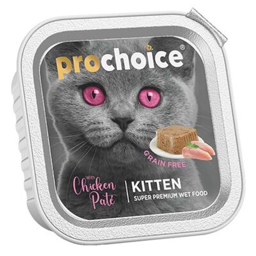 Pro Choice Kitten Pate Tavuk Etli Tahılsız Yaş Yavru Kedi Maması 100 Gr
