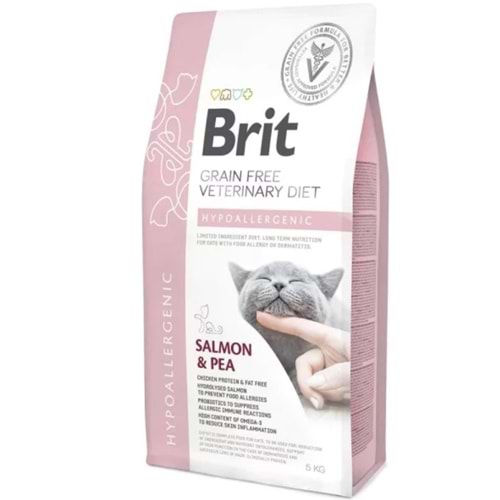 Brit Veterinary Diet Hypo-Allergenic Cilt Sağlığı Destekleyici Tahılsız Kedi Maması 5kg