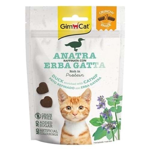GimCat Snacks Crunchy Ördek ve Catnipli Kedi Ödülü 50gr