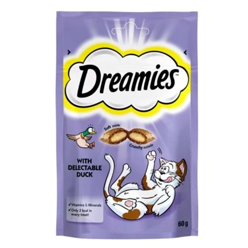 Dreamies İç Dolgulu Ördekli Kedi Ödül Bisküvisi 60gr