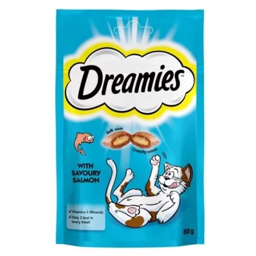 Dreamies İç Dolgulu Somonlu Kedi Ödül Bisküvisi 60gr