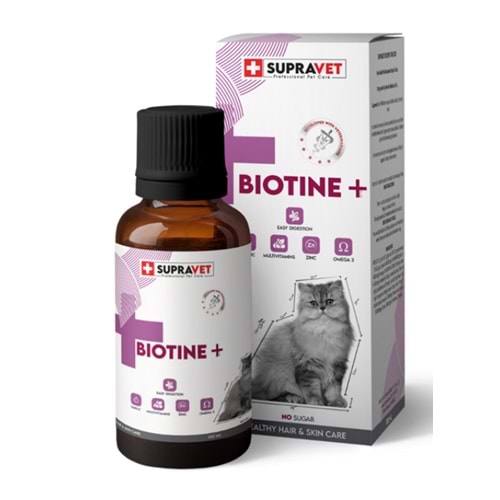 Supravet Biotine Kediler için Tüy Sağlığı Multi Vitamin Damlası 100 ML