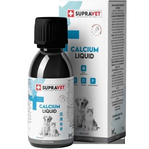 Supravet Calcium Kedi ve Köpekler İçin Sıvı Kalsiyum Damla 100ml