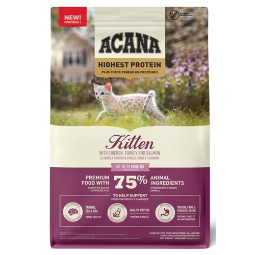 ACANA Tavuk Somon ve Hindili Kitten Yavru Kedi Maması 1,8kg