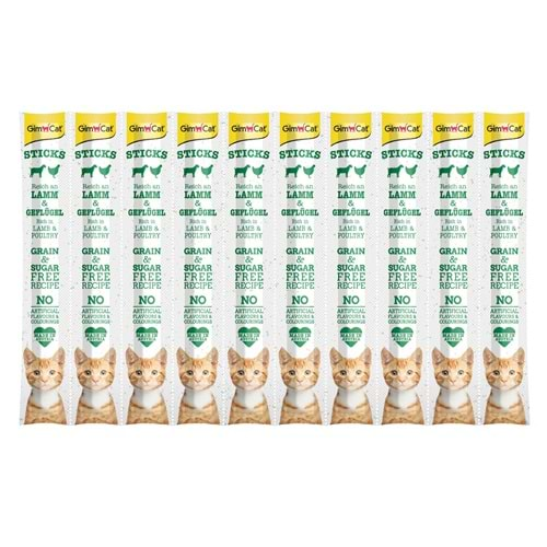 GimCat Sticks Kuzu etli Tavuklu Ödül Çubukları 50 gr - 10lu