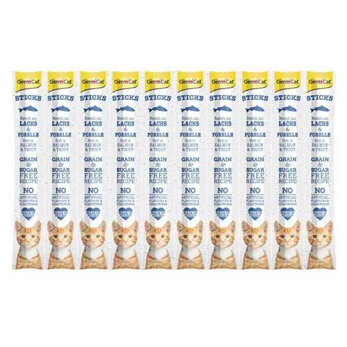 GimCat Sticks Somon & Alabalıklı Ödül Çubukları 50 gr - 10lu