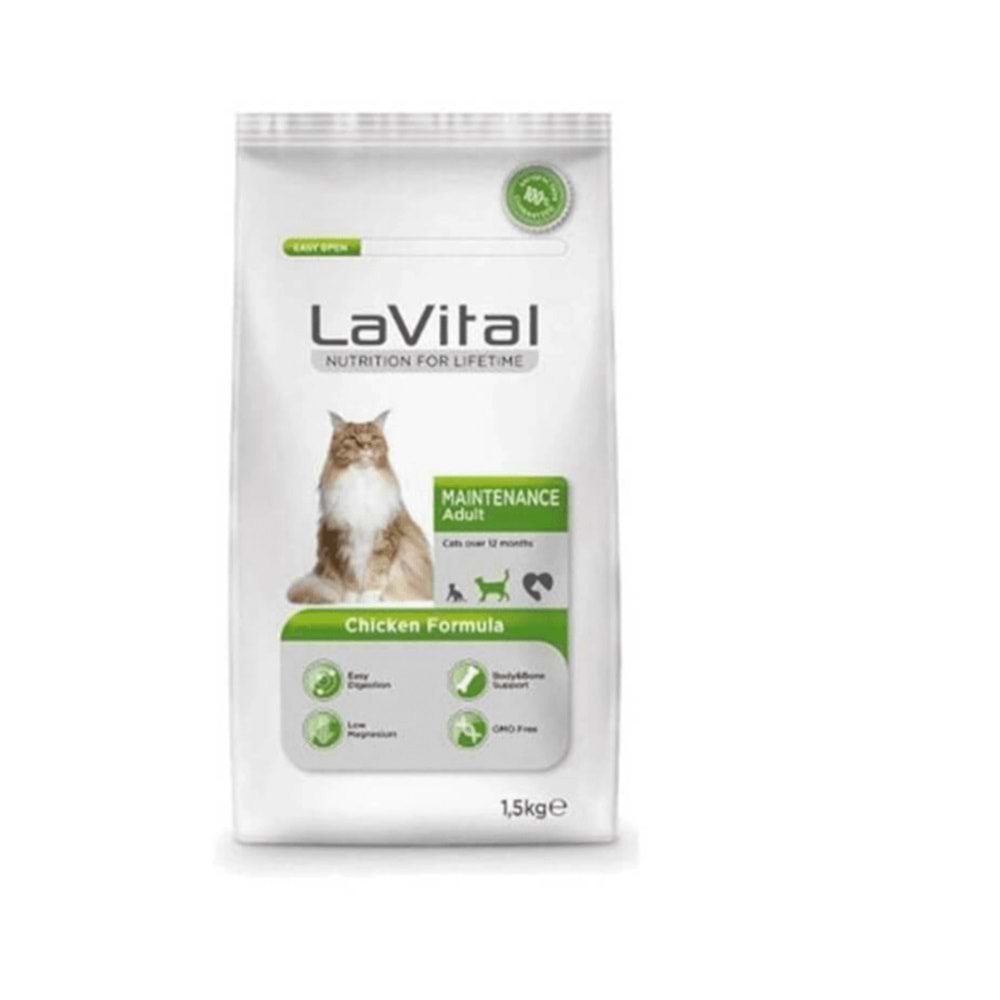 LaVital Maintanance Tavuklu Yetişkin Kedi Maması 1,5Kg