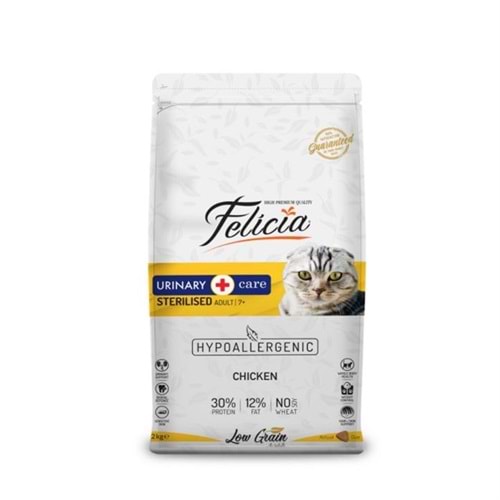 Felicia Hypo-Allergenic Üriner Sağlığı İçin Düşük Tahıllı Tavuklu Kısırlaştırılmış Kedi Maması 12kg