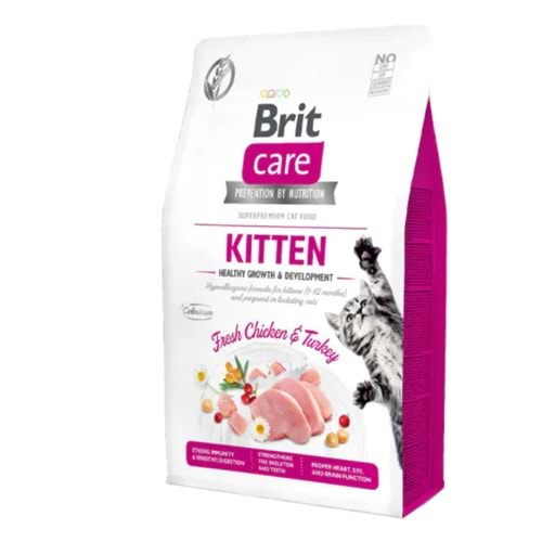 Brit Care Hypo-Allergenic Tavuklu ve Hindili Tahılsız Yavru Kedi Maması 2kg