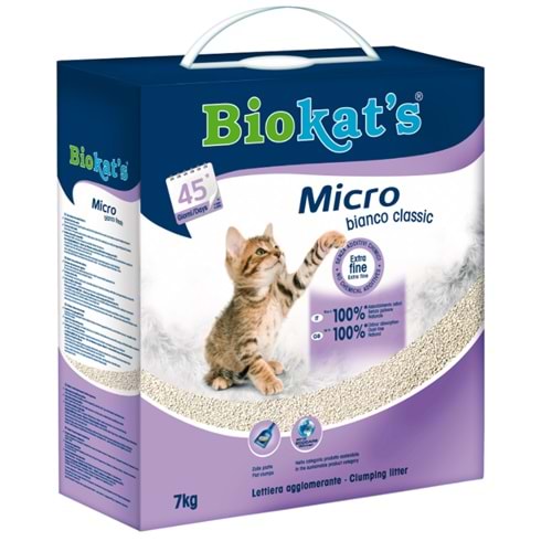 Biokats Micro Bianco İnce Taneli Topaklanan Kedi Kumu 7 kg